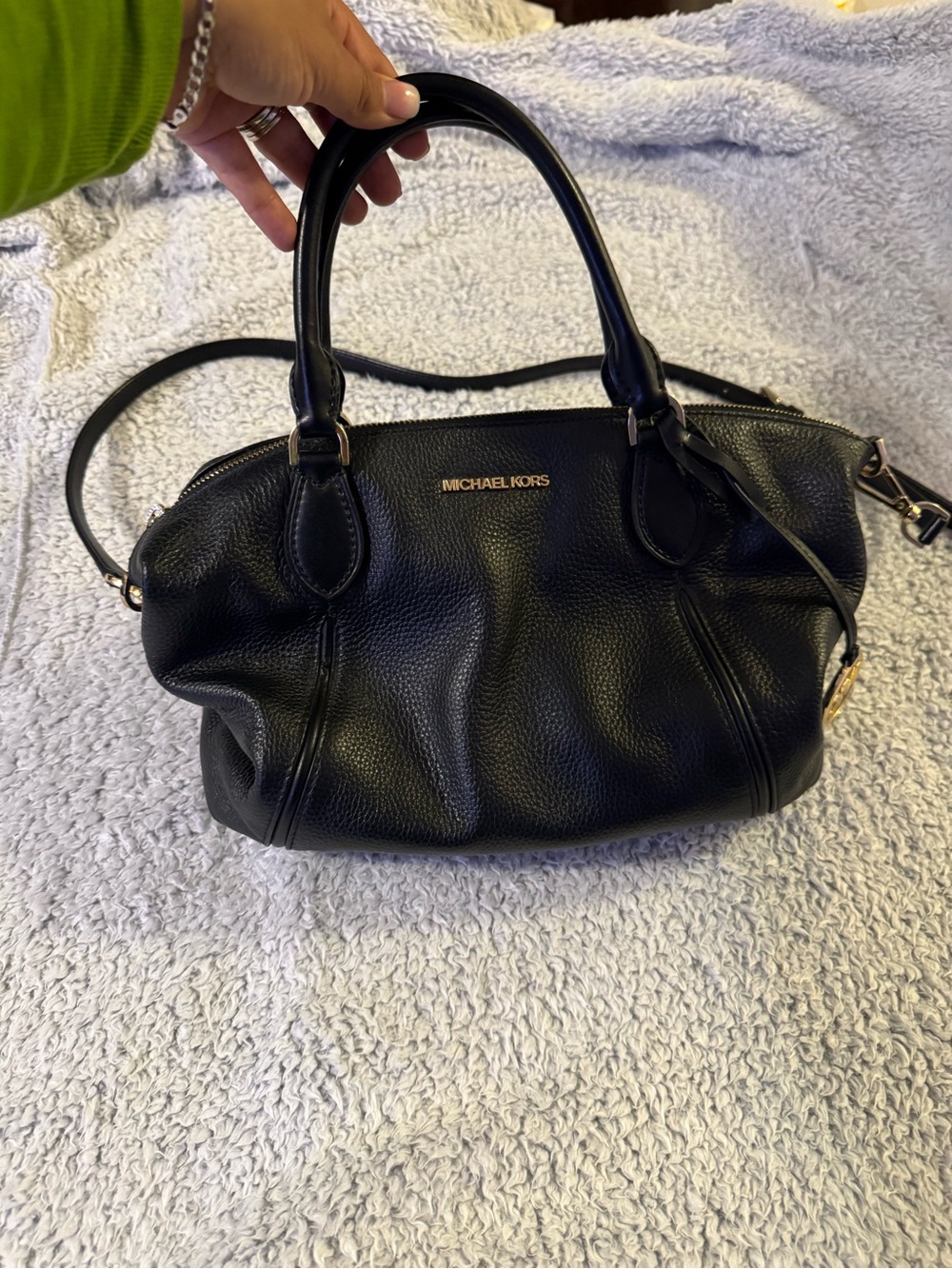 Michael Kors Black Leather with Gold Logo